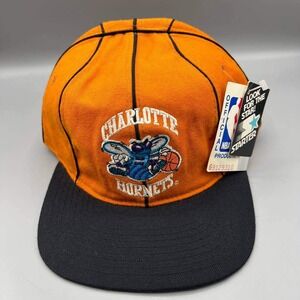 Vintage Charlotte Hornets‎ Hat Men Orange Black Starter Snap Back Cap Wool New